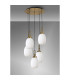 Yorktown 65cm Round 5 Light Pendant 20cm Almond Ribbed Glass Brass Gold/Matt Black Opal-9