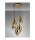 Yorktown 78cm Round 5 Light Pendant 23cm Pear Glass Brass Gold/Matt Black Brass Gold/Clear-3