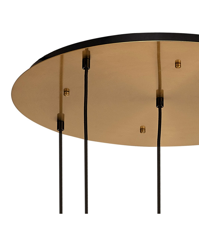 Yorktown 78cm Round 5 Light Pendant 23cm Pear Glass Brass Gold/Matt Black Brass Gold/Clear-8