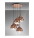 Yorktown 75cm Round 5 Light Pendant 30cm Globe Glass Copper/Matt Black Copper/Clear-3
