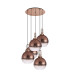 Yorktown 75cm Round 5 Light Pendant 30cm Globe Glass Copper/Matt Black Copper/Clear-5
