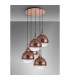 Yorktown 75cm Round 5 Light Pendant 30cm Globe Glass Copper/Matt Black Copper/Clear-11