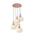 Yorktown 75cm 2.5m Round Pendant 5 x E27 Copper/Matt Black 30cm Pumpkin Shaped Ribbed Opal Glass-1