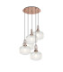 Yorktown 75cm 2.5m Round Pendant 5 x E27 Copper/Matt Black 30cm Pumpkin Shaped Ribbed Clear Glass-1