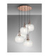 Yorktown 75cm 2.5m Round Pendant 5 x E27 Copper/Matt Black 30cm Pumpkin Shaped Ribbed Clear Glass-3
