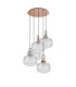 Yorktown 75cm 2.5m Round Pendant 5 x E27 Copper/Matt Black 30cm Pumpkin Shaped Ribbed Clear Glass-4