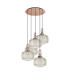 Yorktown 75cm 2.5m Round Pendant 5 x E27 Copper/Matt Black 30cm Pumpkin Shaped Ribbed Champagne Glass-4
