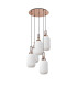 Yorktown 65cm Round 5 Light Pendant 20cm Tubular Ribbed Glass Copper/Matt Black Opal-4