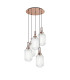 Yorktown 65cm Round 5 Light Pendant 20cm Tubular Ribbed Glass Copper/Matt Black Clear-1