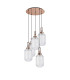 Yorktown 65cm Round 5 Light Pendant 20cm Tubular Ribbed Glass Copper/Matt Black Clear-4