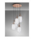 Yorktown 65cm Round 5 Light Pendant 20cm Tubular Ribbed Glass Copper/Matt Black Clear-10