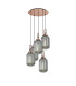 Yorktown 65cm Round 5 Light Pendant 20cm Tubular Ribbed Glass Copper/Matt Black Smoked-1