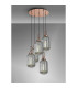 Yorktown 65cm Round 5 Light Pendant 20cm Tubular Ribbed Glass Copper/Matt Black Smoked-3