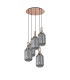 Yorktown 65cm Round 5 Light Pendant 20cm Tubular Ribbed Glass Copper/Matt Black Smoked-4