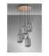 Yorktown 65cm Round 5 Light Pendant 20cm Tubular Ribbed Glass Copper/Matt Black Smoked-10