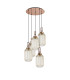 Yorktown 65cm Round 5 Light Pendant 20cm Tubular Ribbed Glass Copper/Matt Black Champagne-4