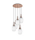 Yorktown 65cm Round 5 Light Pendant 20cm Almond Ribbed Glass Copper/Matt Black Clear-4