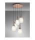 Yorktown 65cm Round 5 Light Pendant 20cm Almond Ribbed Glass Copper/Matt Black Champagne-3