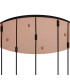 Yorktown 65cm Round 5 Light Pendant 20cm Almond Ribbed Glass Copper/Matt Black Champagne-8