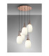 Yorktown 65cm Round 5 Light Pendant 20cm Almond Ribbed Glass Copper/Matt Black Opal-3