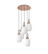 Yorktown 65cm Round 5 Light Pendant 20cm Almond Ribbed Glass Copper/Matt Black Opal-4