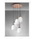Yorktown 65cm Round 5 Light Pendant 20cm Almond Ribbed Glass Copper/Matt Black Opal-9