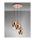 Yorktown 68cm Round 3 Light Pendant 23cm Pear Glass Copper/Matt Black Copper/Clear-3