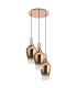 Yorktown 68cm Round 3 Light Pendant 23cm Pear Glass Copper/Matt Black Copper/Clear-4