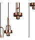 Yorktown 78cm Round 5 Light Pendant 23cm Pear Glass Copper/Matt Black Copper/Clear-8