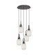 Yorktown 65cm Round 5 Light Pendant 20cm Almond Ribbed Glass Matt Black/Matt Black Champagne-4