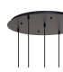 Yorktown 65cm Round 5 Light Pendant 20cm Almond Ribbed Glass Matt Black/Matt Black Champagne-8