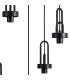 Yorktown 65cm Round 5 Light Pendant 20cm Almond Ribbed Glass Matt Black/Matt Black Champagne-9