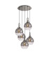 Yorktown 75cm Round 5 Light Pendant 30cm Globe Glass Polished Nickel/Matt Black Smoked/Clear-1
