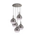 Yorktown 75cm Round 5 Light Pendant 30cm Globe Glass Polished Nickel/Matt Black Smoked/Clear-4
