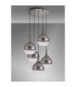 Yorktown 75cm Round 5 Light Pendant 30cm Globe Glass Polished Nickel/Matt Black Smoked/Clear-10
