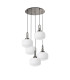 Yorktown 75cm 2.5m Round Pendant 5 x E27 Polished Nickel/Matt Black 30cm Pumpkin Shaped Ribbed Opal Glass-5
