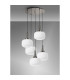 Yorktown 75cm 2.5m Round Pendant 5 x E27 Polished Nickel/Matt Black 30cm Pumpkin Shaped Ribbed Opal Glass-11