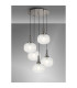 Yorktown 75cm 2.5m Round Pendant 5 x E27 Polished Nickel/Matt Black 30cm Pumpkin Shaped Ribbed Clear Glass-3