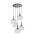 Yorktown 75cm 2.5m Round Pendant 5 x E27 Polished Nickel/Matt Black 30cm Pumpkin Shaped Ribbed Clear Glass-5