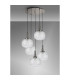 Yorktown 75cm 2.5m Round Pendant 5 x E27 Polished Nickel/Matt Black 30cm Pumpkin Shaped Ribbed Clear Glass-11