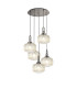 Yorktown 75cm 2.5m Round Pendant 5 x E27 Polished Nickel/Matt Black 30cm Pumpkin Shaped Ribbed Champagne Glass-1