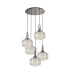Yorktown 75cm 2.5m Round Pendant 5 x E27 Polished Nickel/Matt Black 30cm Pumpkin Shaped Ribbed Champagne Glass-4
