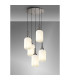 Yorktown 65cm Round 5 Light Pendant 20cm Tubular Ribbed Glass Polished Nickel/Matt Black Opal-3