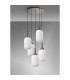 Yorktown 65cm Round 5 Light Pendant 20cm Tubular Ribbed Glass Polished Nickel/Matt Black Opal-9