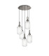 Yorktown 65cm Round 5 Light Pendant 20cm Tubular Ribbed Glass Polished Nickel/Matt Black Clear-1