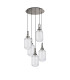 Yorktown 65cm Round 5 Light Pendant 20cm Tubular Ribbed Glass Polished Nickel/Matt Black Clear-4