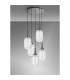 Yorktown 65cm Round 5 Light Pendant 20cm Tubular Ribbed Glass Polished Nickel/Matt Black Clear-10