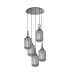 Yorktown 65cm Round 5 Light Pendant 20cm Tubular Ribbed Glass Polished Nickel/Matt Black Smoked-1