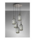 Yorktown 65cm Round 5 Light Pendant 20cm Tubular Ribbed Glass Polished Nickel/Matt Black Smoked-3