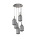 Yorktown 65cm Round 5 Light Pendant 20cm Tubular Ribbed Glass Polished Nickel/Matt Black Smoked-4